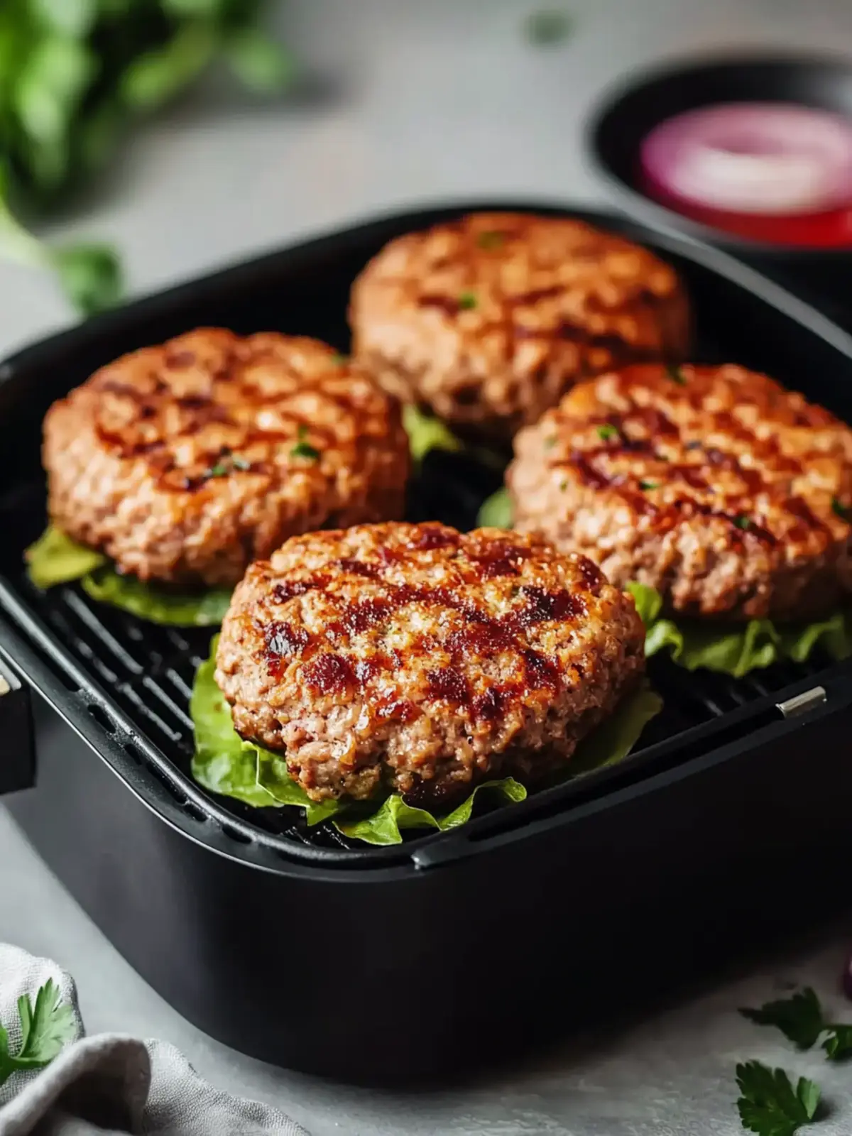 20-Minute Air Fryer Ground Turkey Burgers