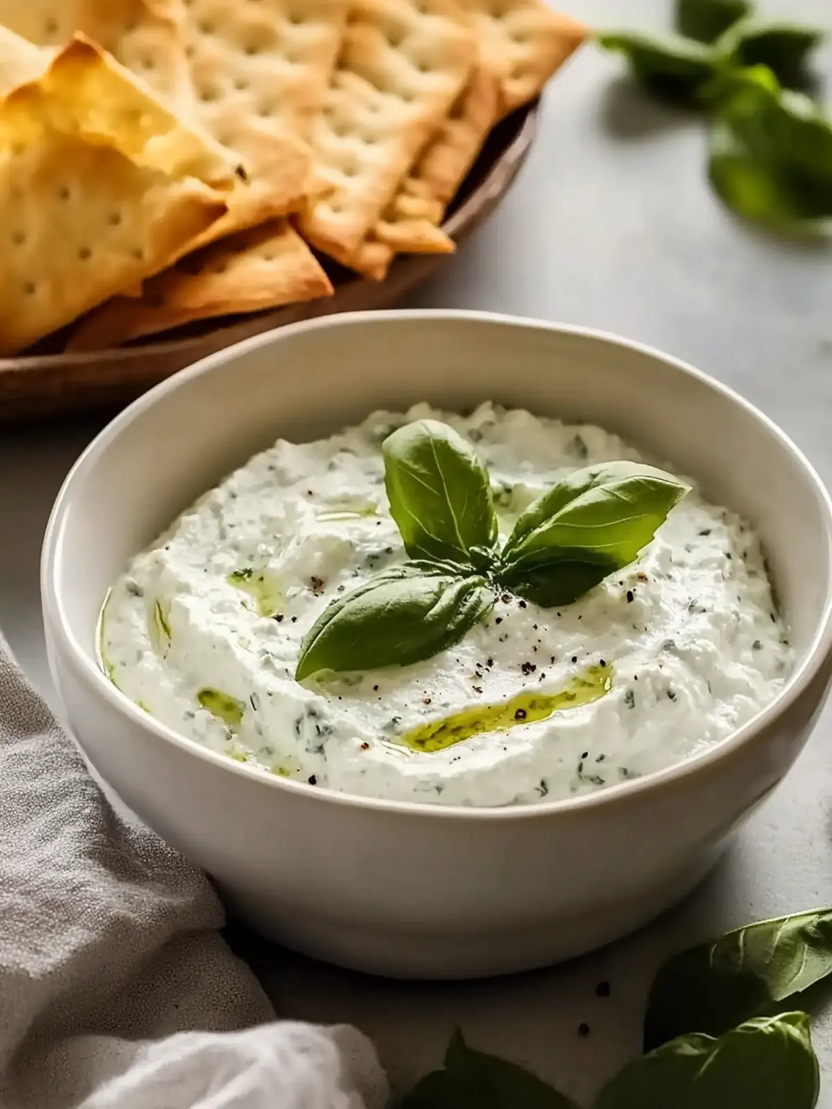 Basil Cottage Cheese Dip
