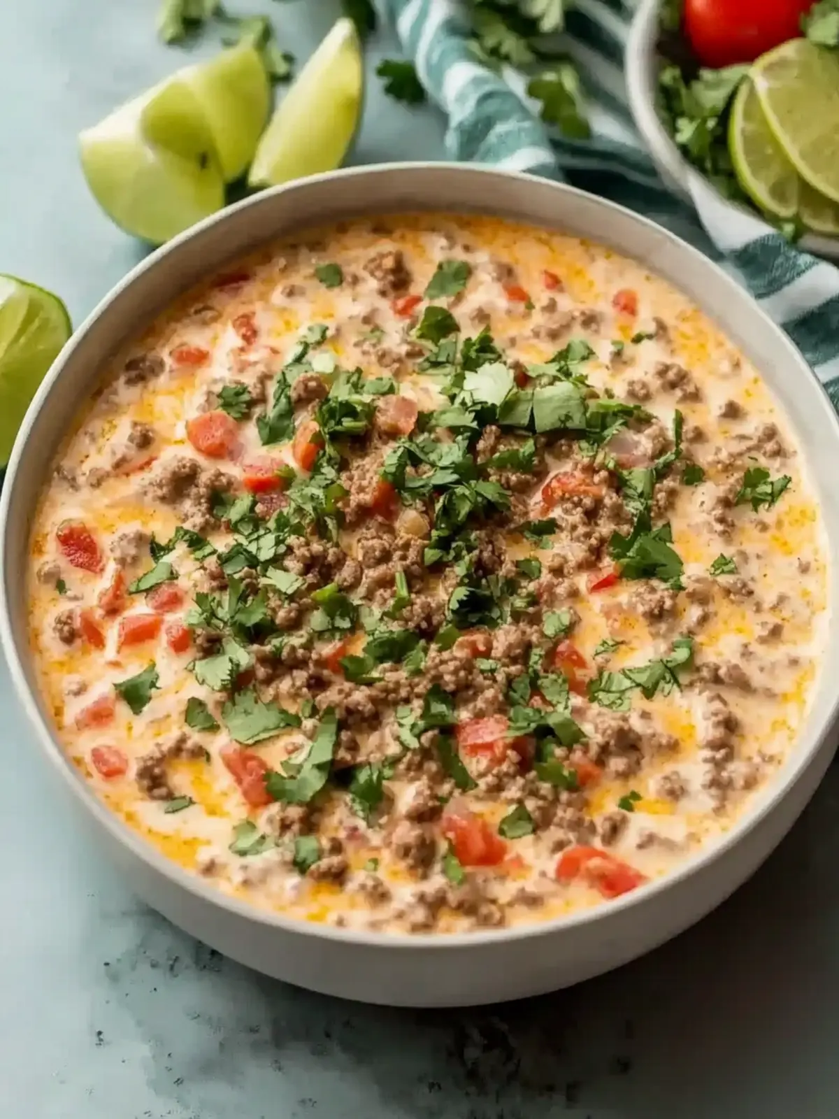 Simple Keto Rotel Dip with Ground Beef