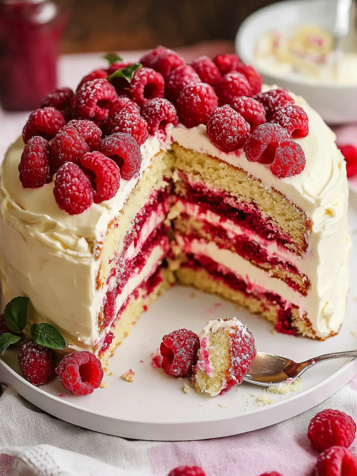Raspberry White Chocolate Layer Cake