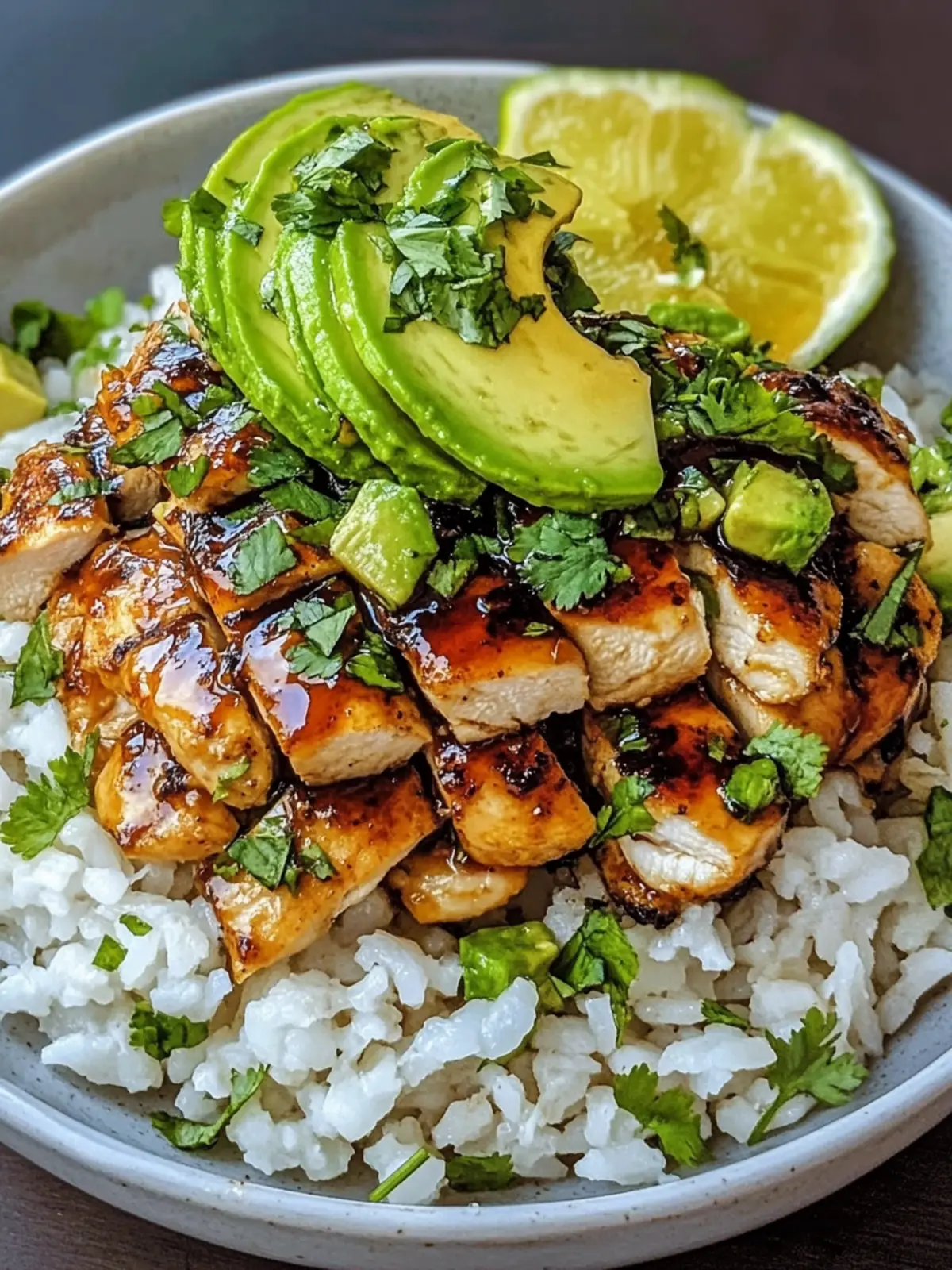 Tangy Honey Lime Chicken & Avocado Rice
