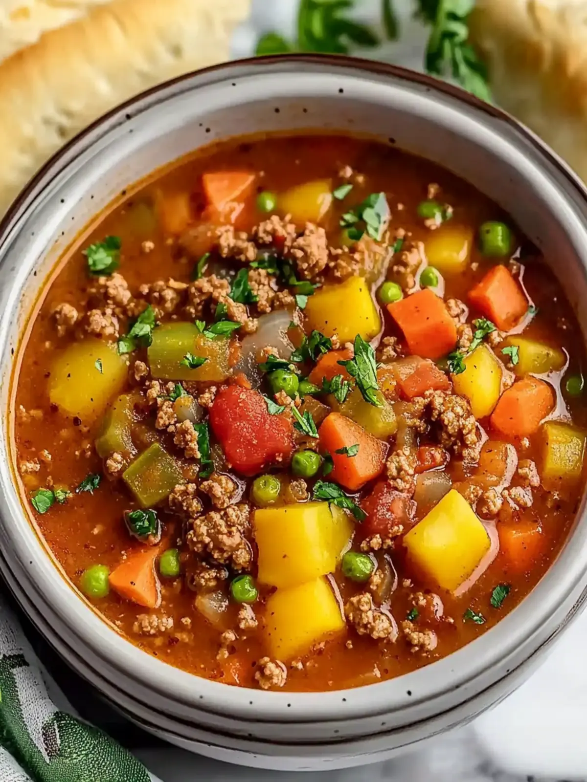 Crockpot Ground Beef Soup