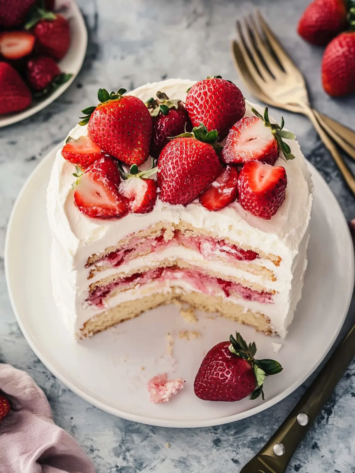 Strawberry Champagne Cake