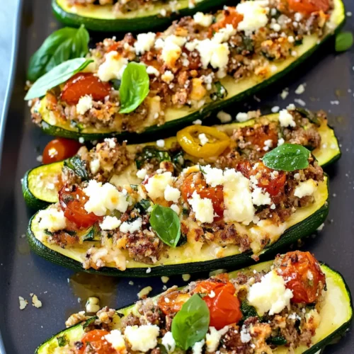 Mediterranean Stuffed Zucchini Boats
