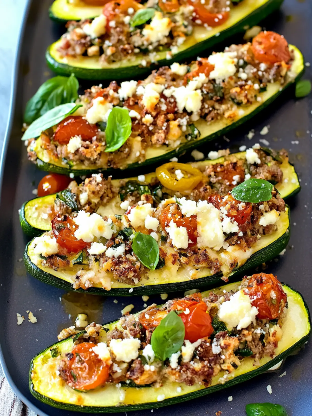 Mediterranean Stuffed Zucchini Boats