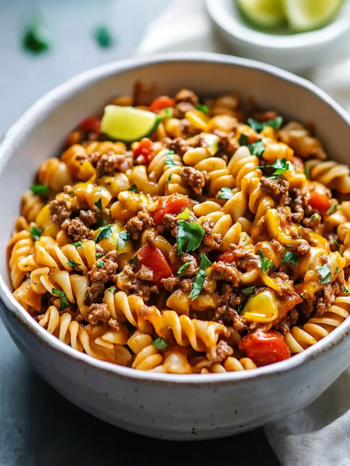Hearty Crockpot Taco Pasta