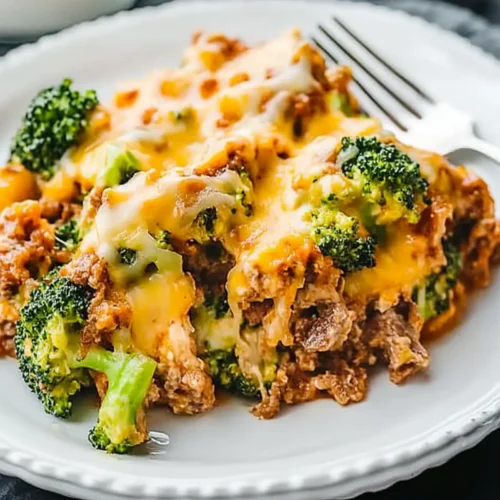 Loaded Broccoli & Beef Casserole recipe
