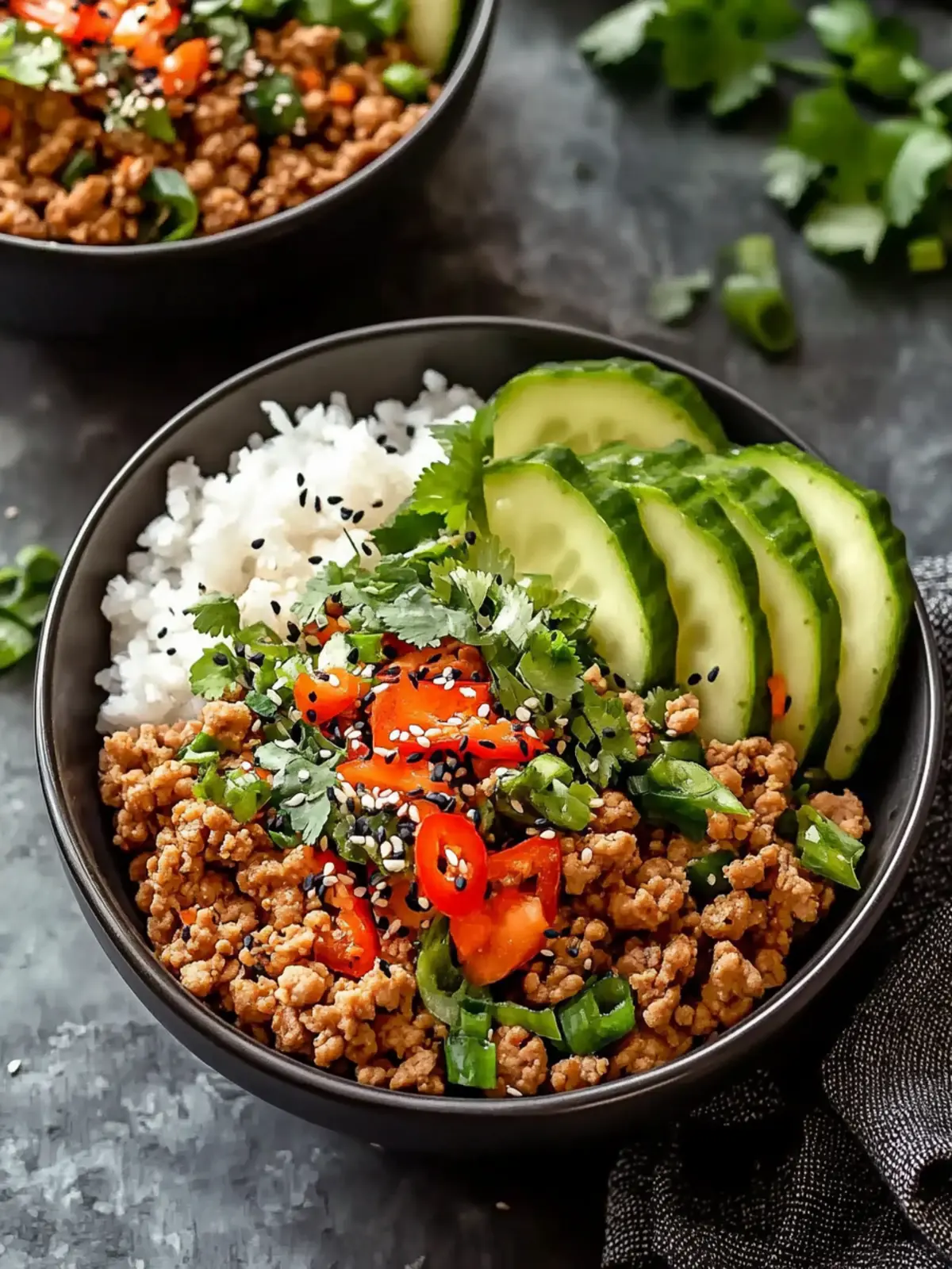 Asian Ground Turkey Bowls