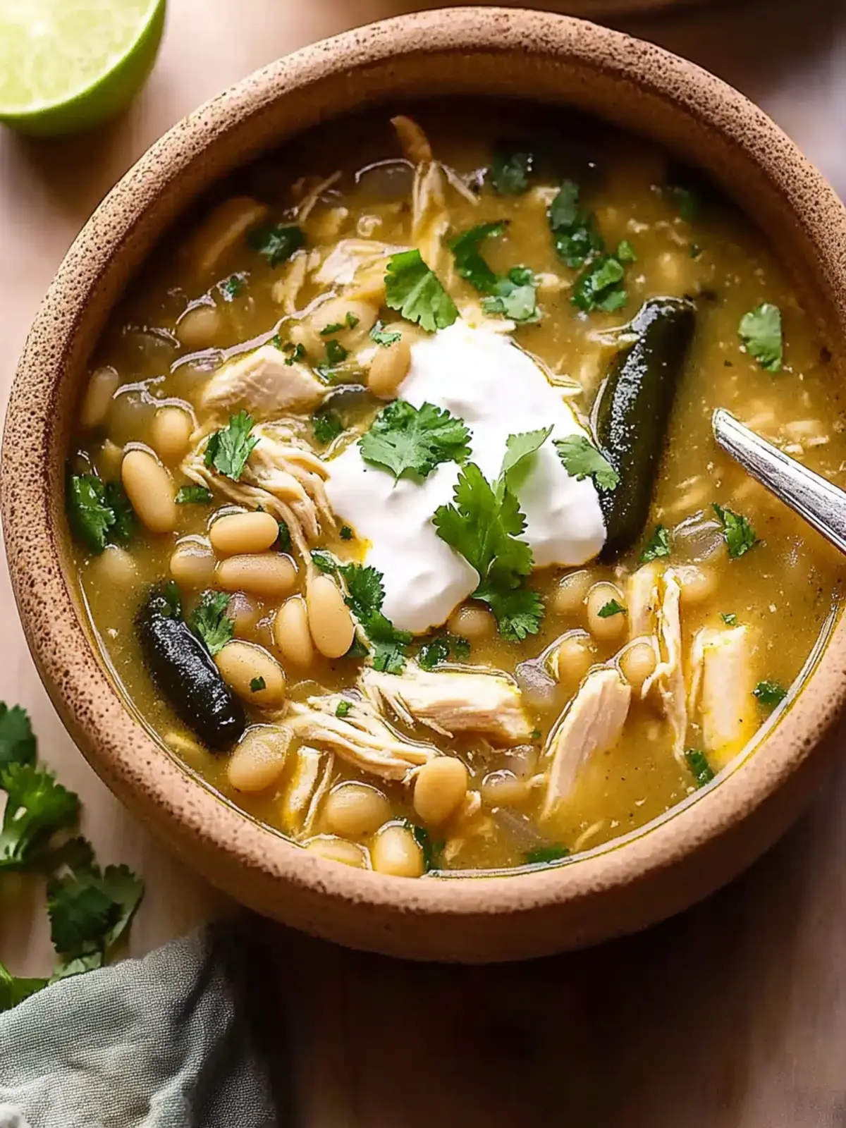 White Chicken Chili with Poblano Peppers