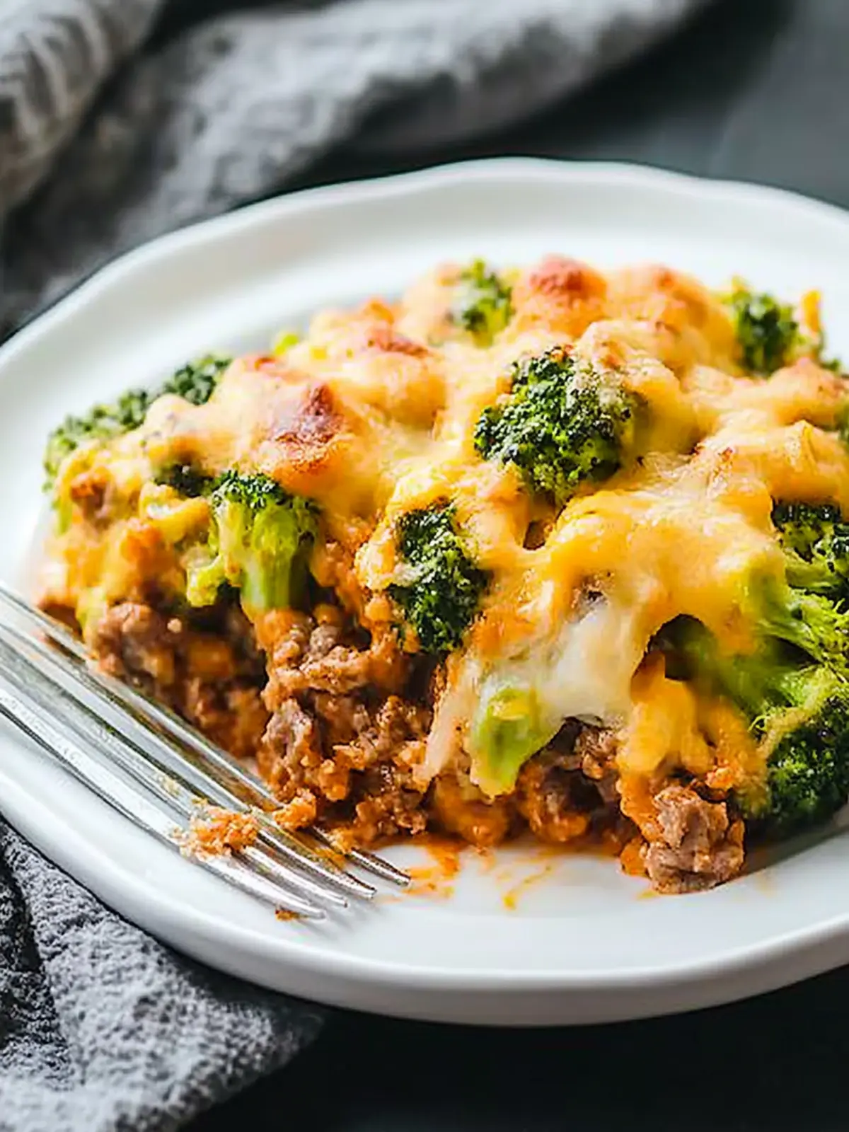 Loaded Broccoli & Beef Casserole recipe
