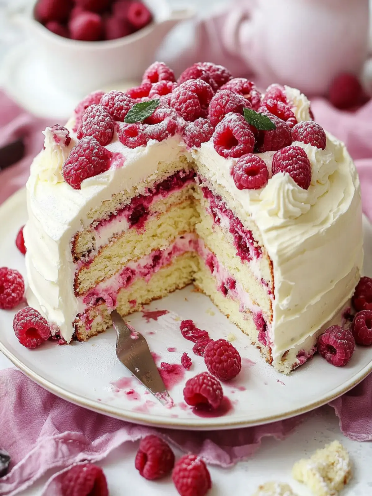 Raspberry White Chocolate Layer Cake