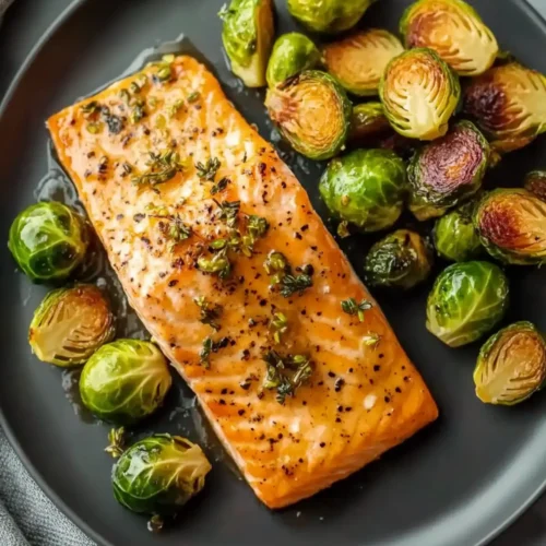 Maple Glazed Salmon with Brussel Sprouts