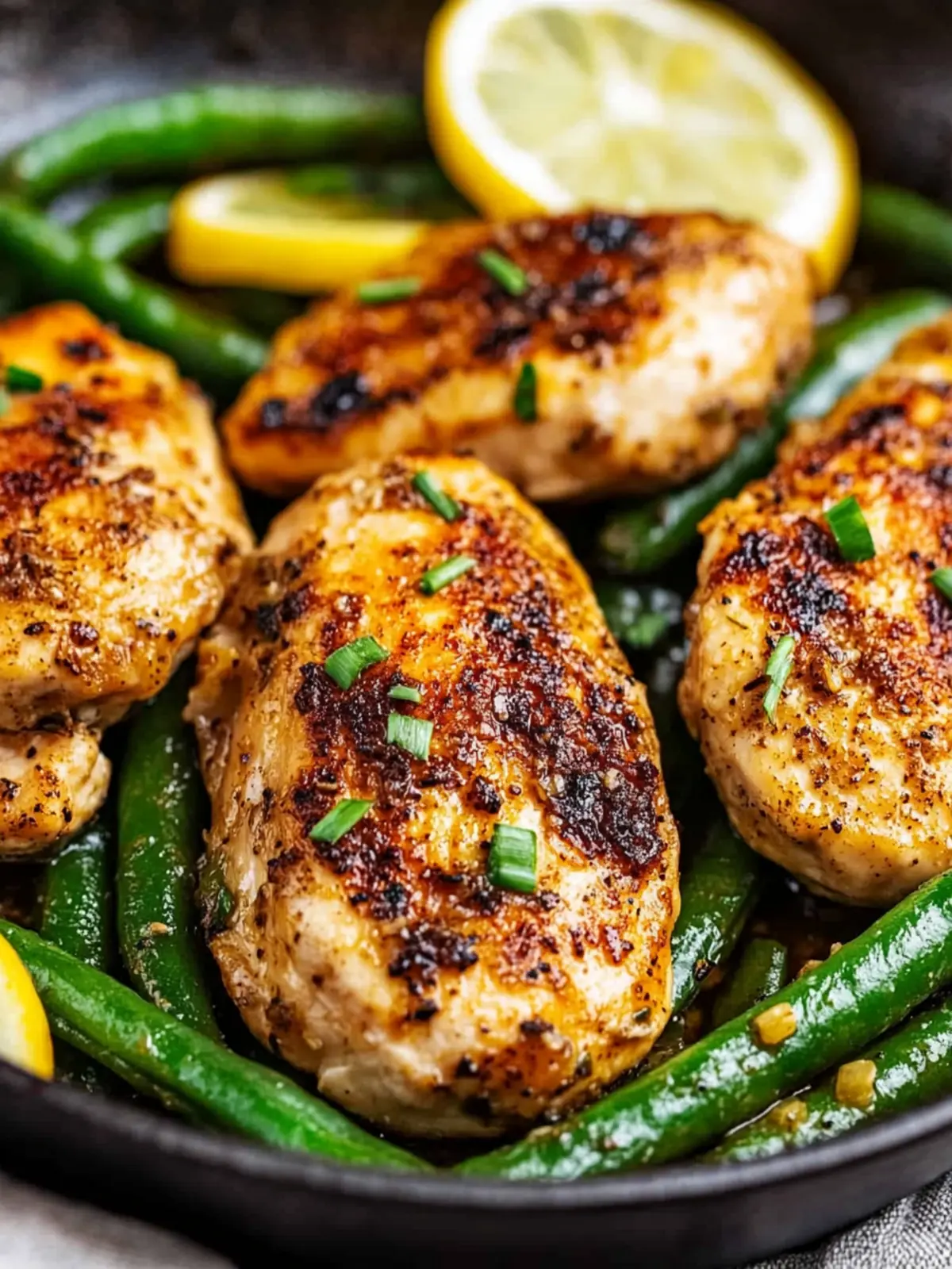 Lemon Garlic Chicken Skillet with Green Beans