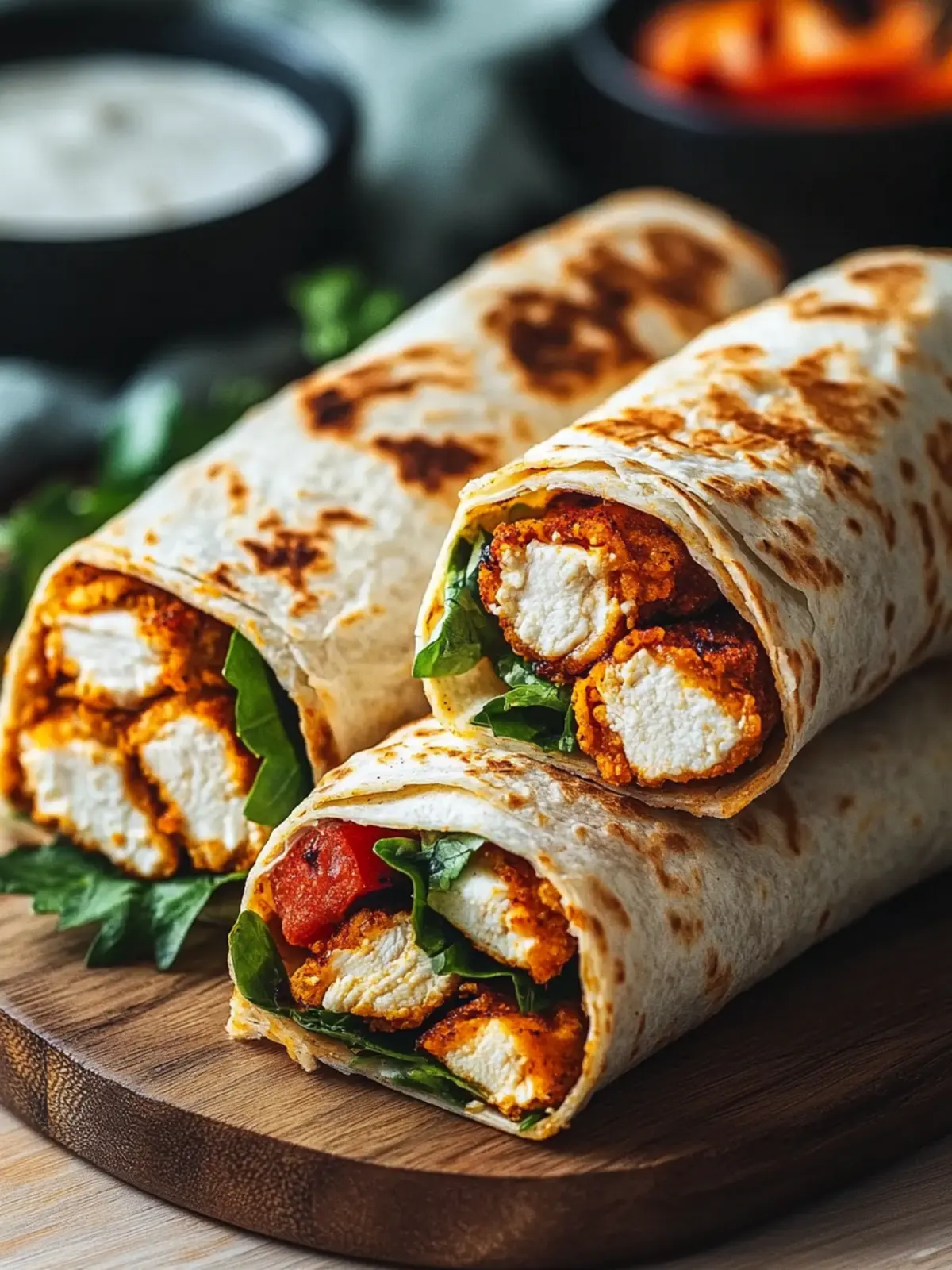 Crunchy Crispy Air Fryer Chicken & Mozzarella Wraps