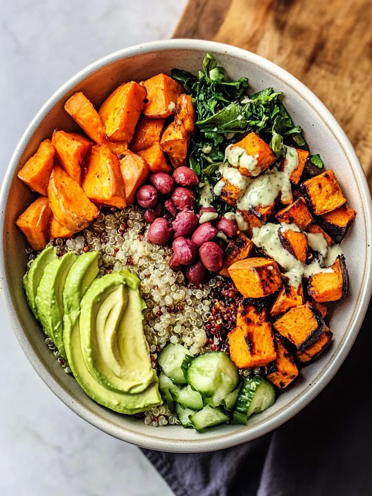Plant-Based Power Bowl with Sweet Potatoes & Quinoa