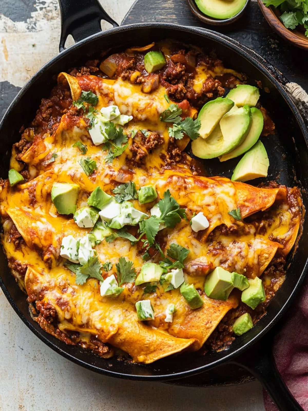 Beef Skillet Enchiladas