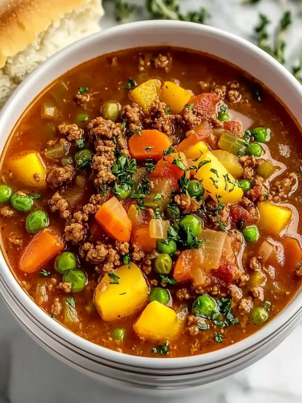 Crockpot Ground Beef Soup