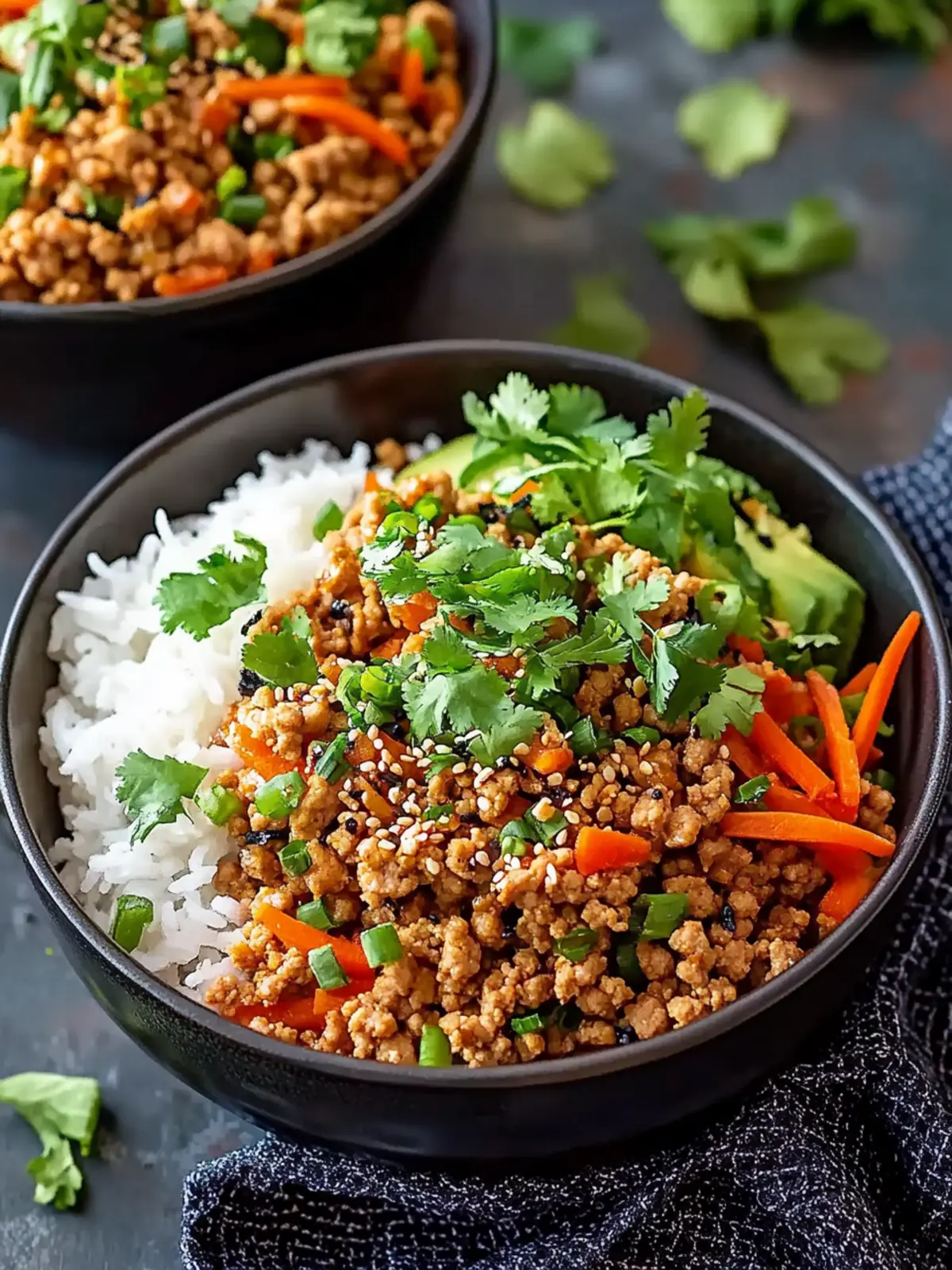 Asian Ground Turkey Bowls