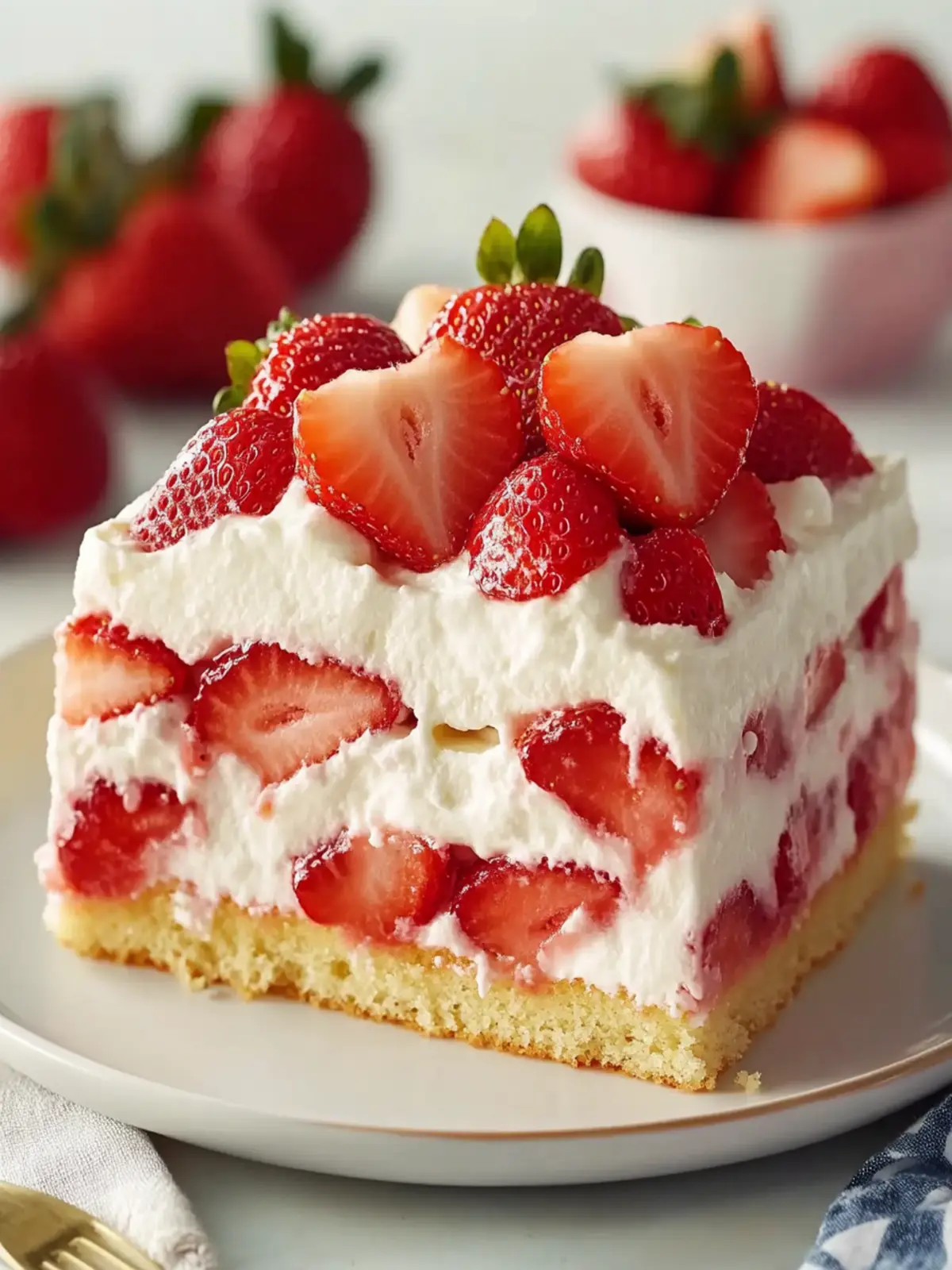Sweet Strawberry Shortcake Sheet Cake