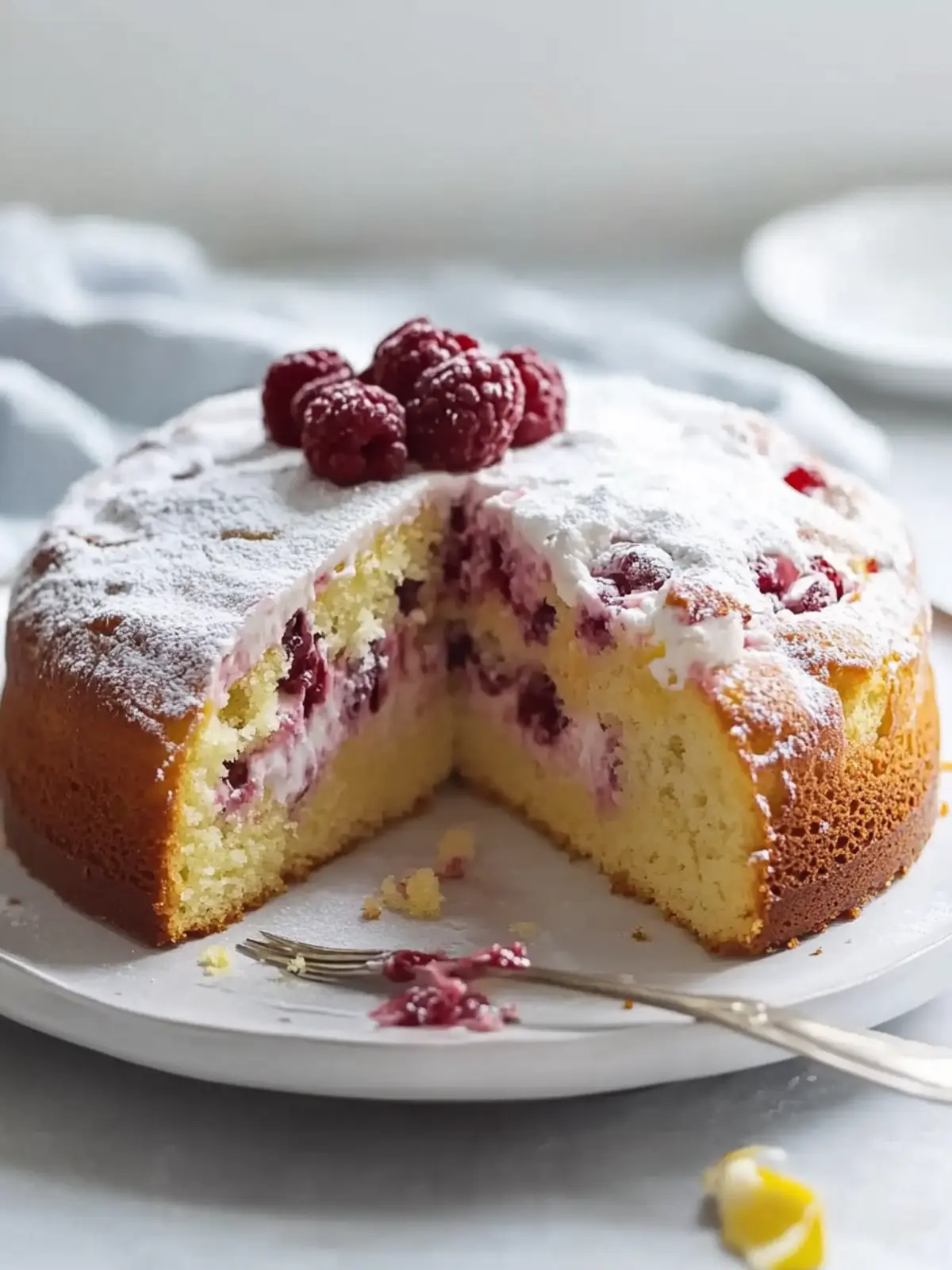 Lemon Raspberry Yogurt Cake