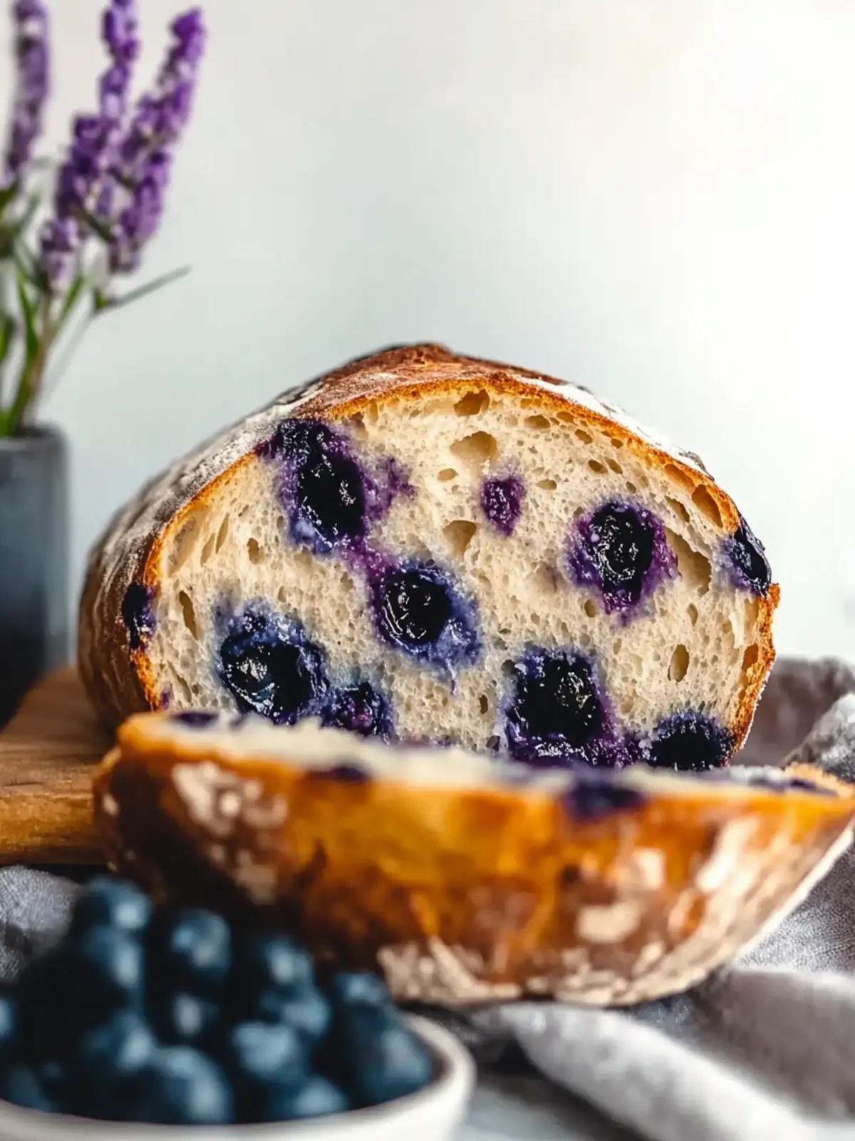 Simple Blueberry and Cream Cheese Sourdough Bread