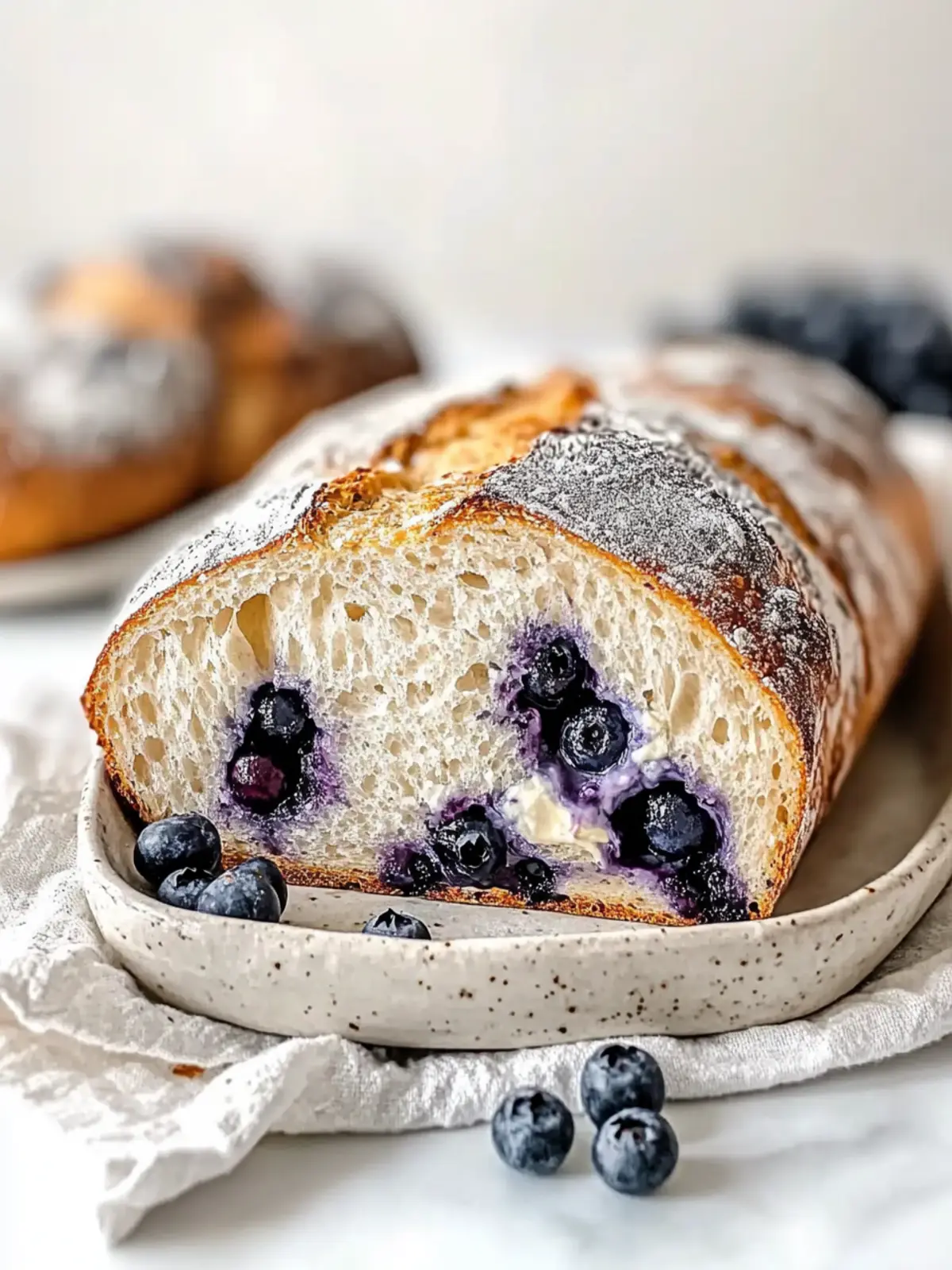 Simple Blueberry and Cream Cheese Sourdough Bread