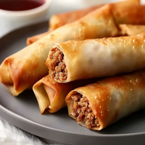 Crispy Baked Egg Rolls with Ground Turkey