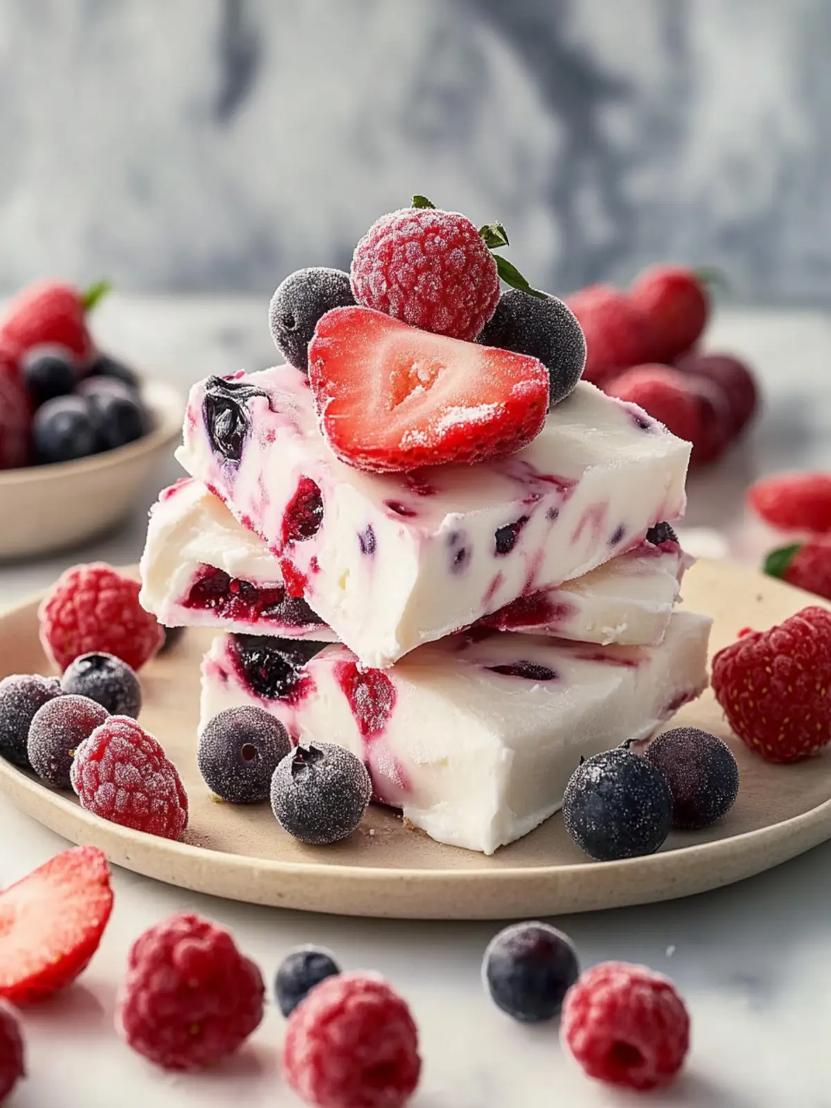 Berry Frozen Yogurt Bark