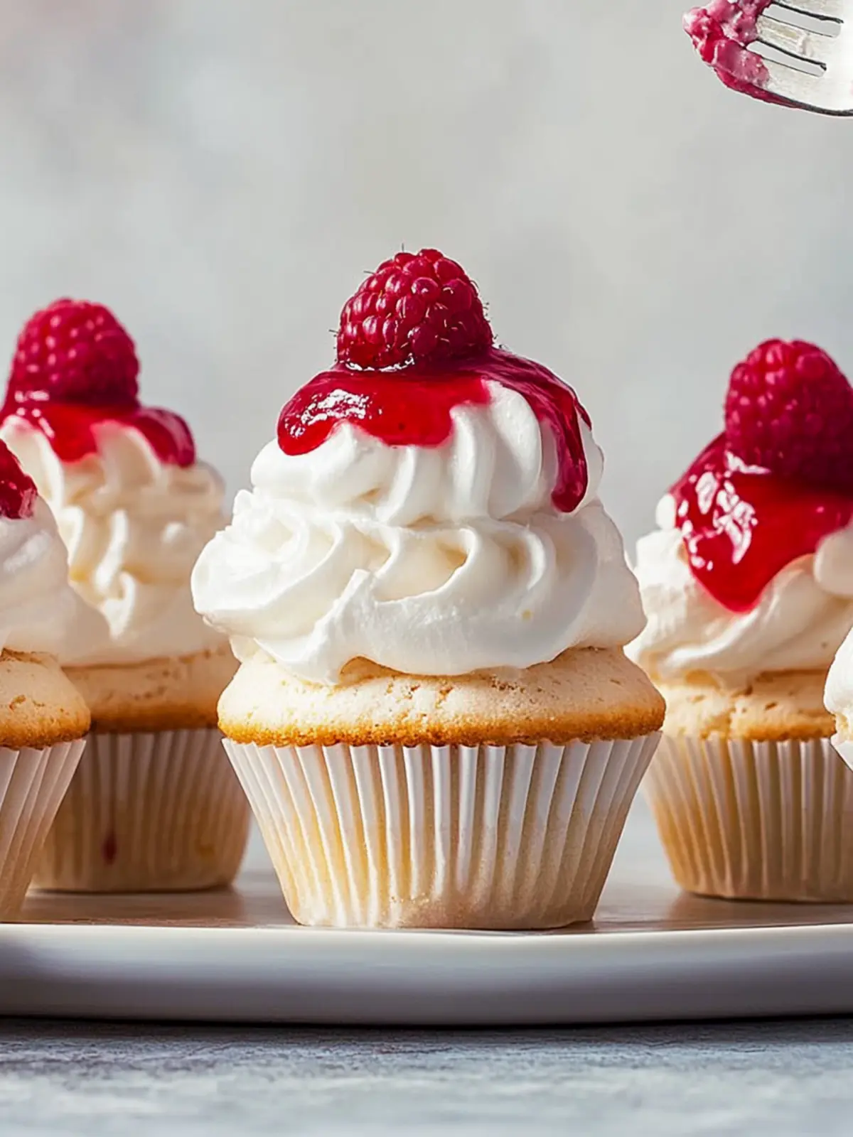 Pavlova Cupcakes with Raspberry Sauce for a Spring Delight