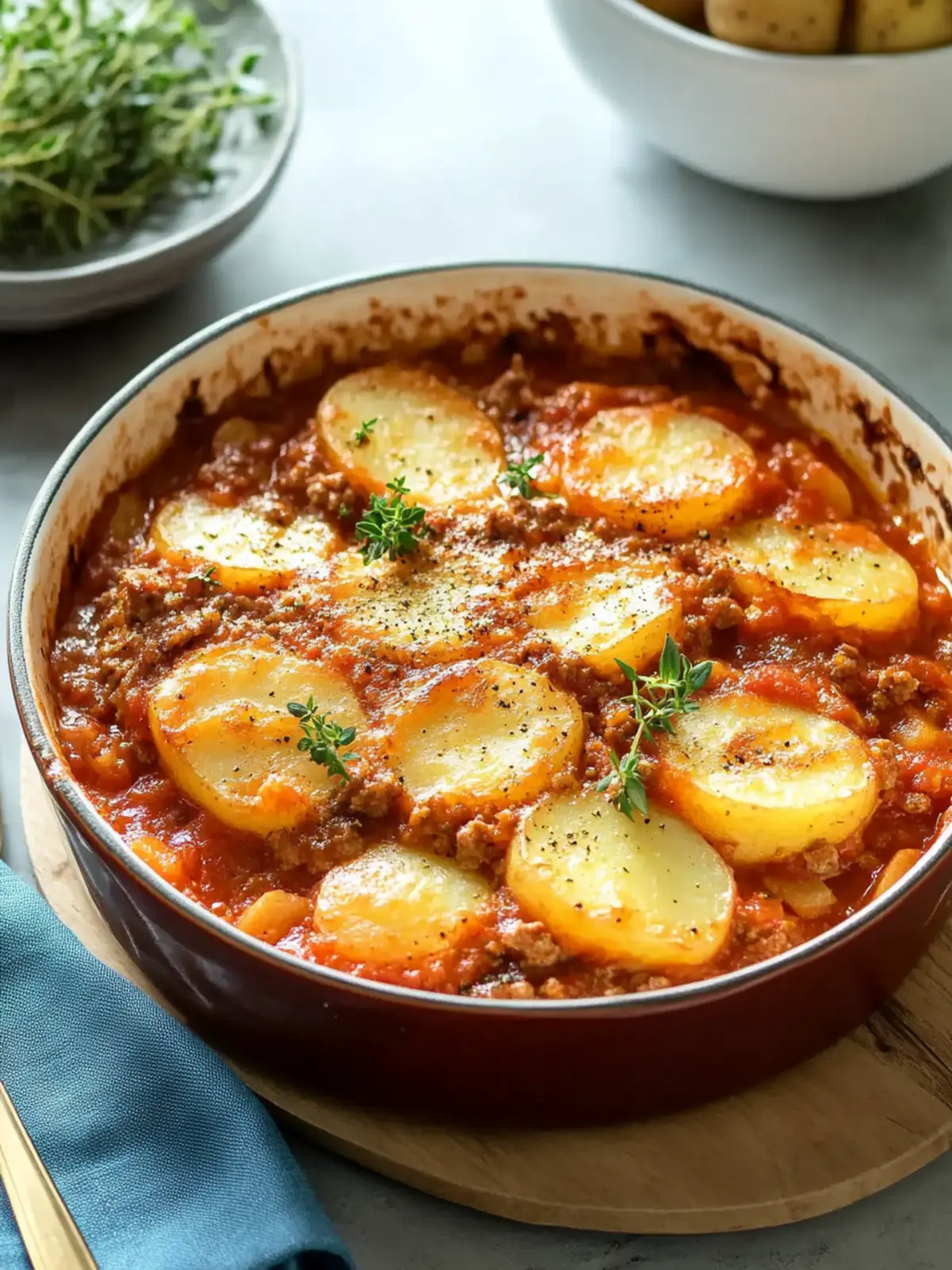 Best Hamburger and Potato Casserole with Tomato Soup
