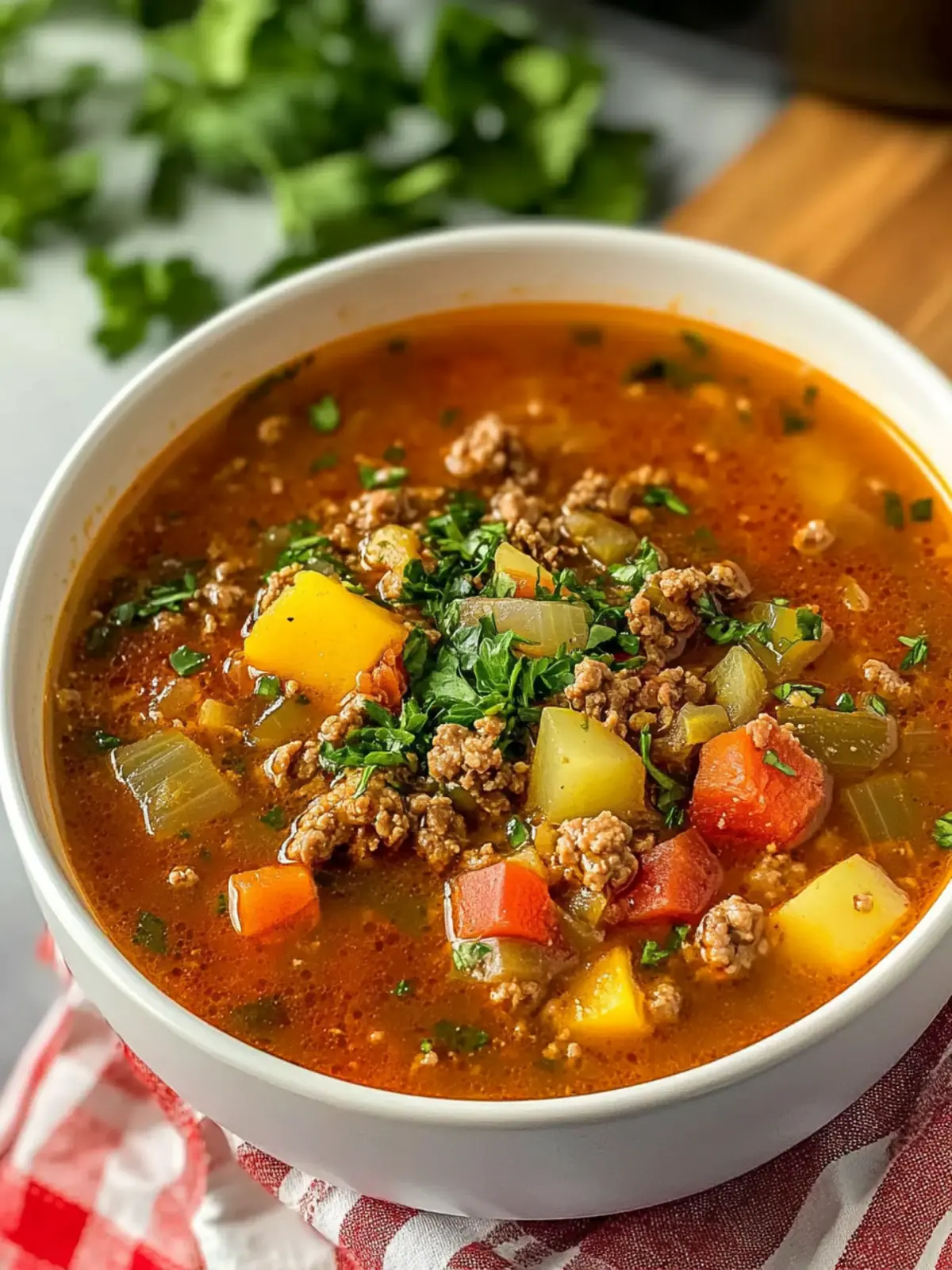 Mouthwatering Instant Pot Ground Beef Soup
