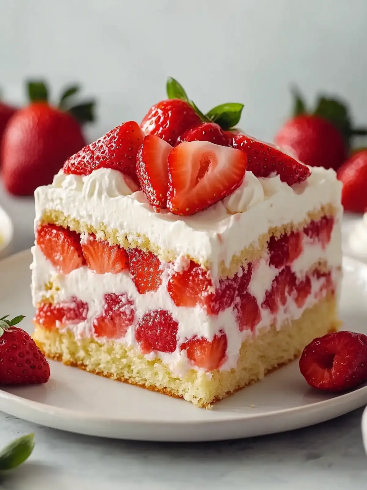 Sweet Strawberry Shortcake Sheet Cake