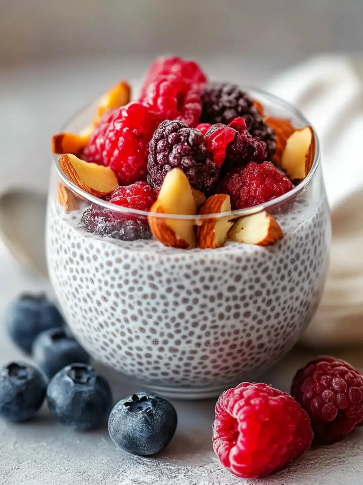 Sweet Chia Seed Pudding with Almond Milk