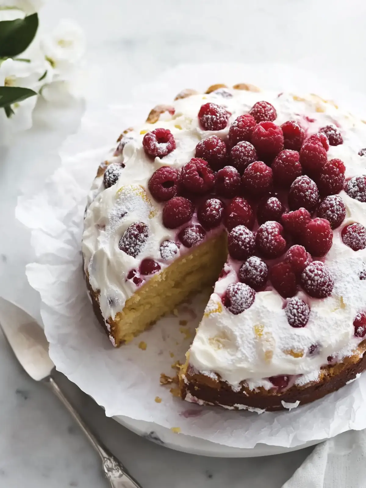 Lemon Raspberry Yogurt Cake