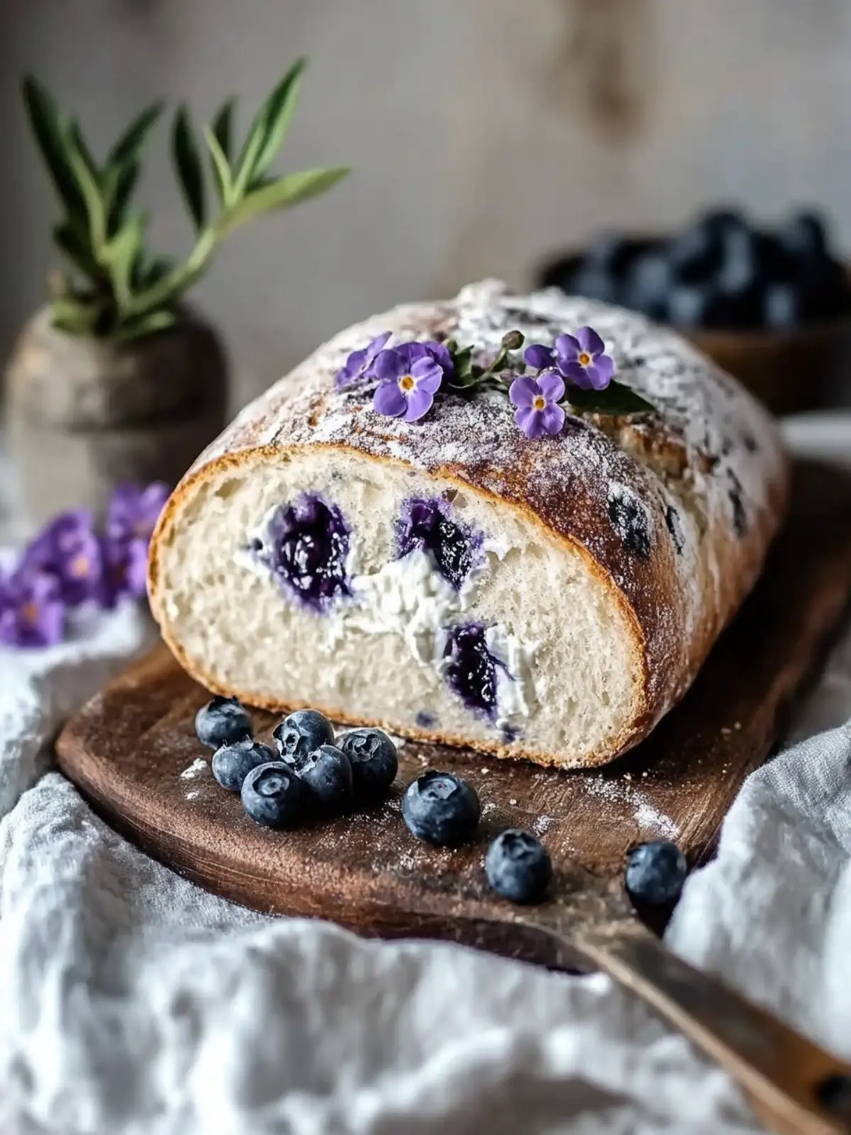 Deliciously Simple Blueberry and Cream Cheese Sourdough Bread