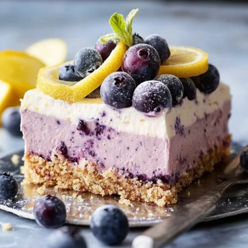 Lemon Blueberry Mousse Cake