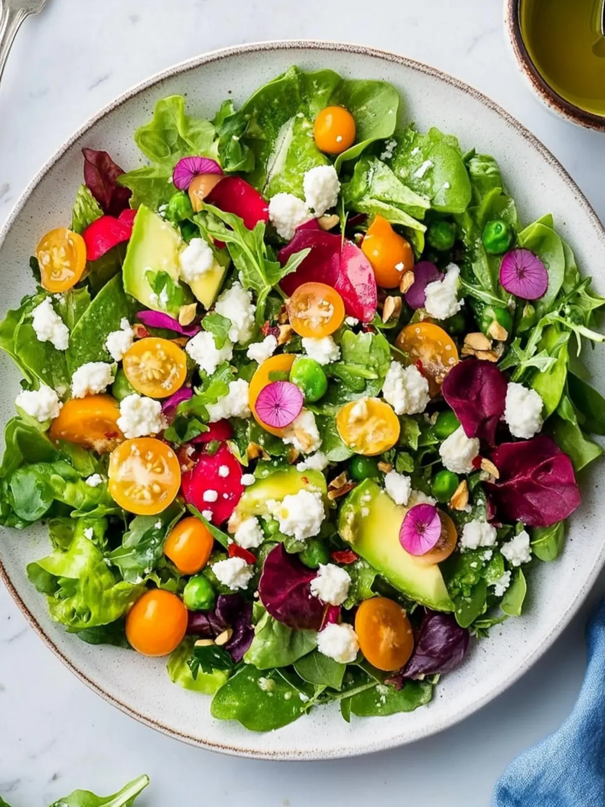 Fresh Spring Salad with Zesty Lemon Basil Vinaigrette