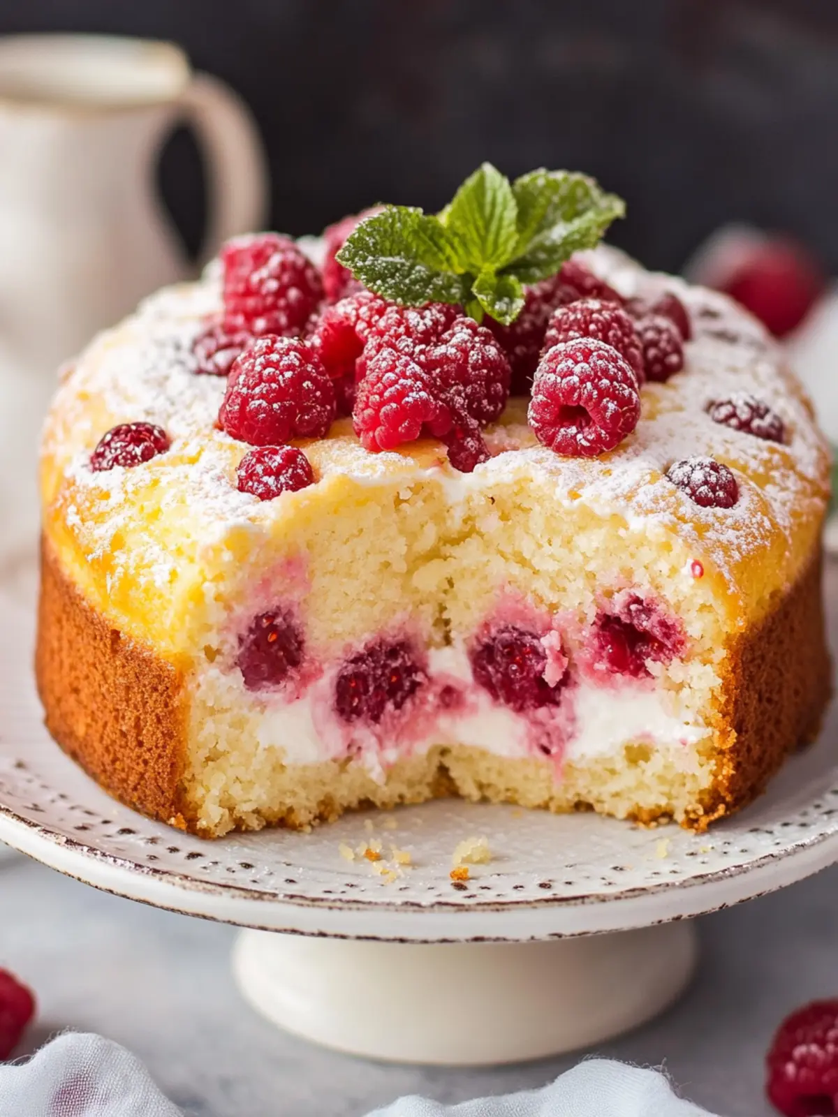 Lemon Raspberry Yogurt Cake