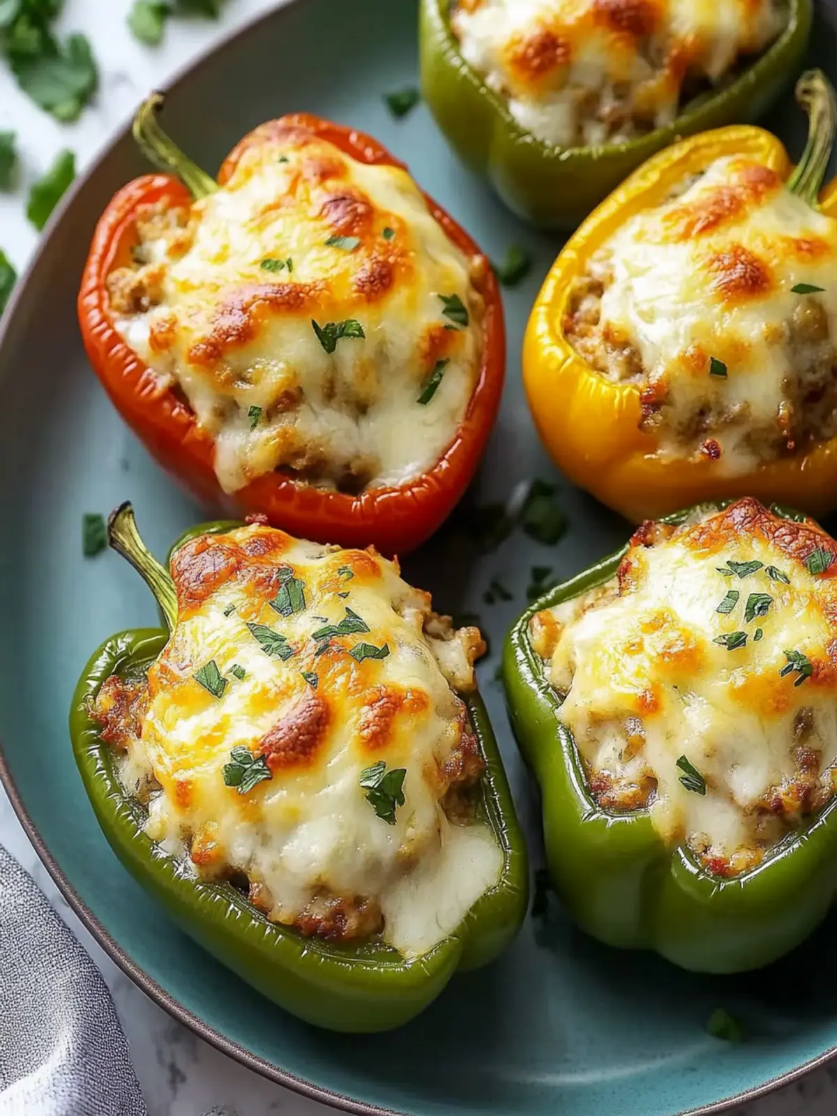 Easy Cream Cheese Stuffed Bell Peppers
