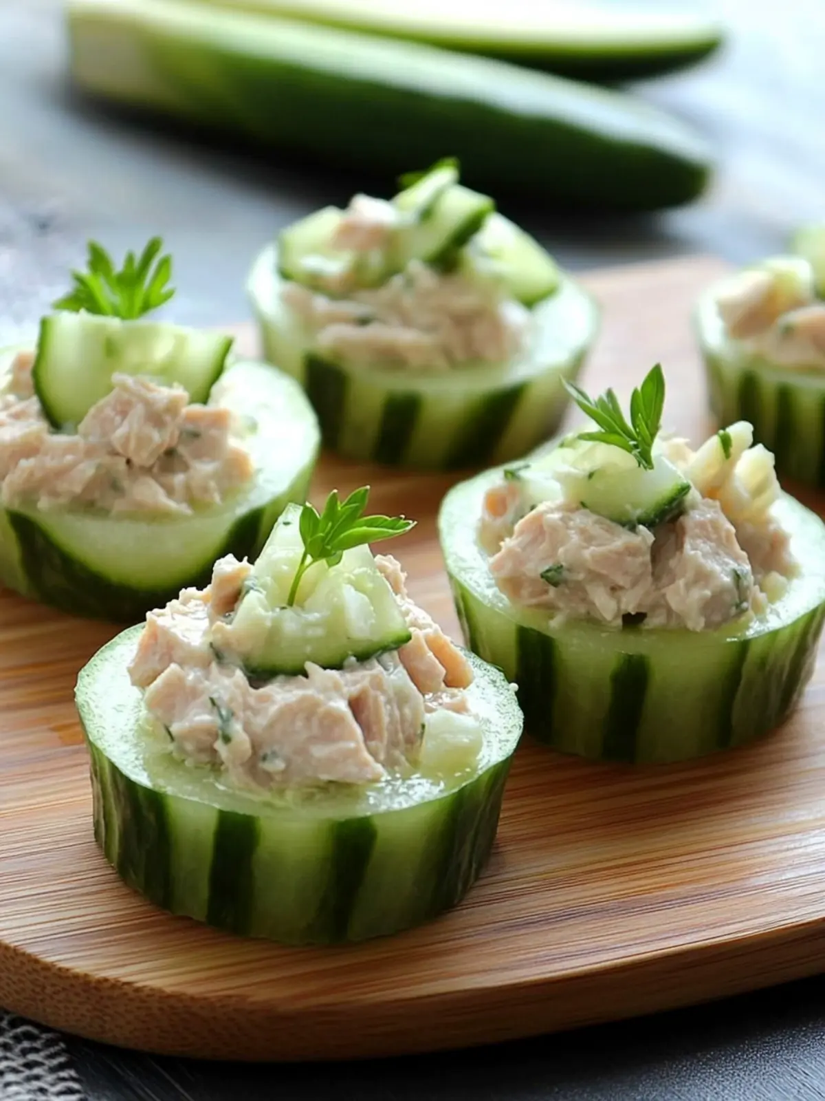 Tuna Salad Cucumber Cups