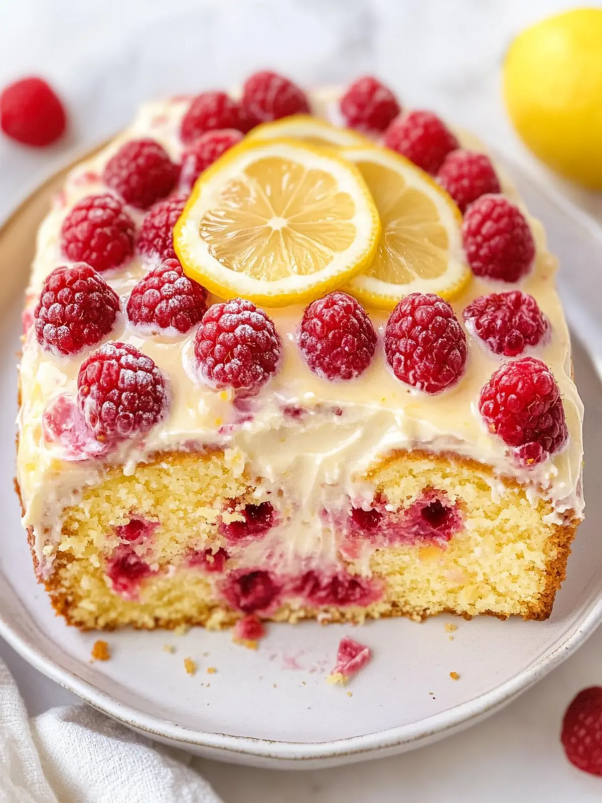 Lemon Raspberry Yogurt Cake