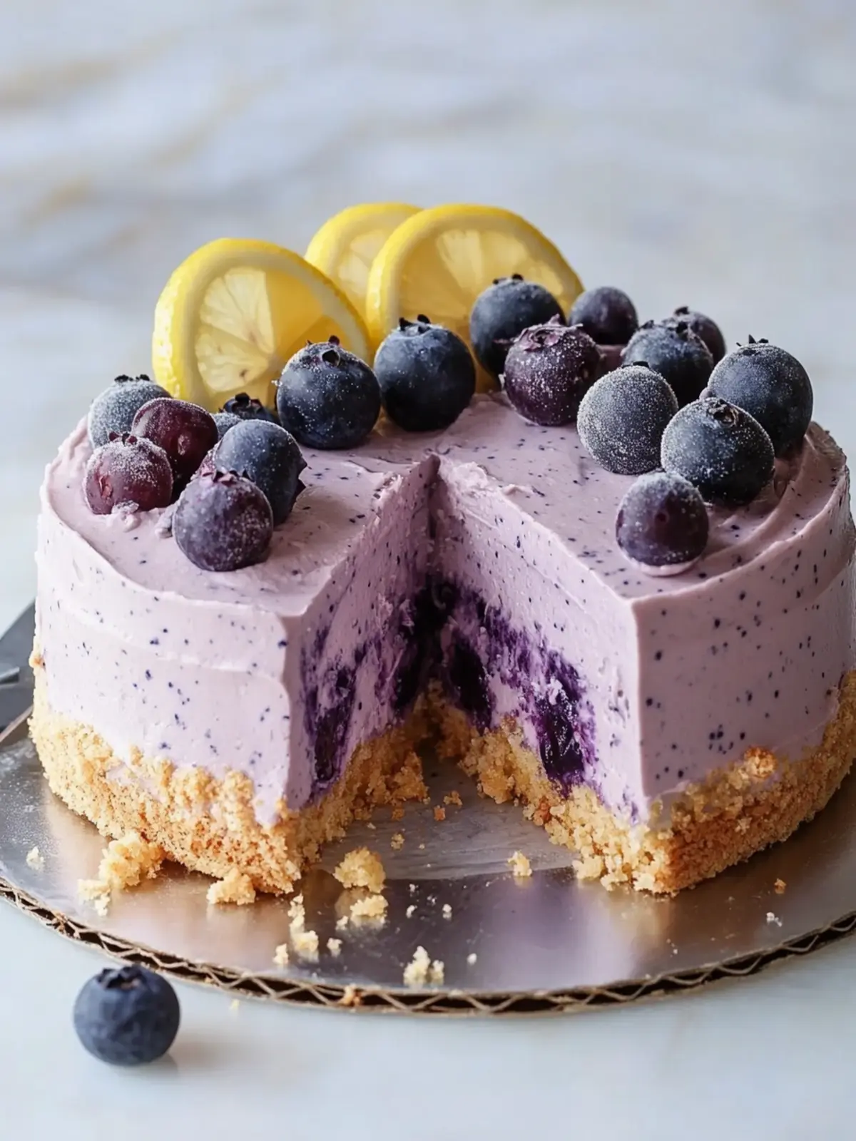 Lemon Blueberry Mousse Cake