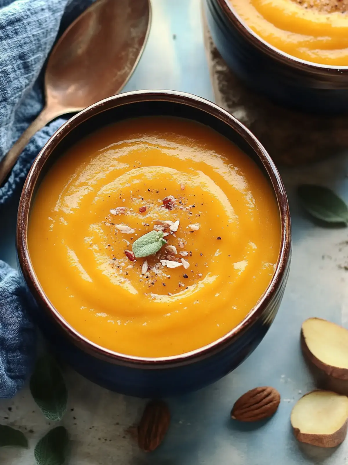 Velvety Butternut Squash Sweet Potato Soup