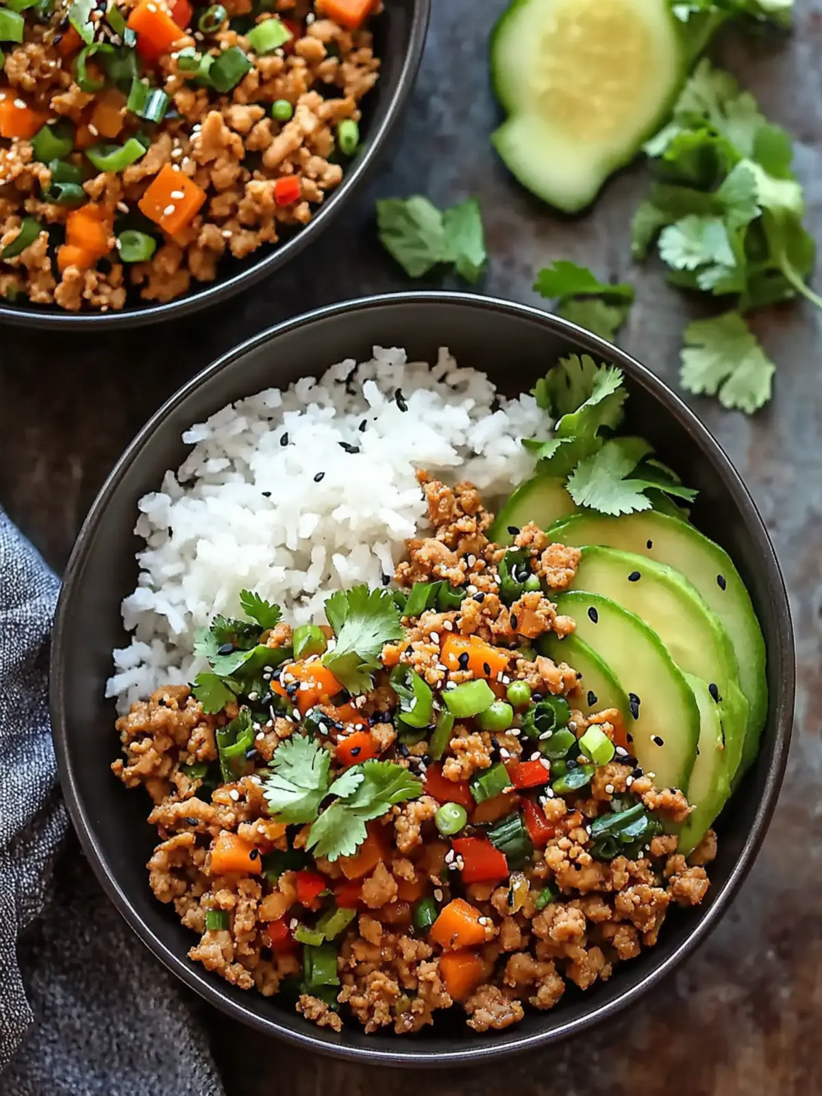 Asian Ground Turkey Bowls