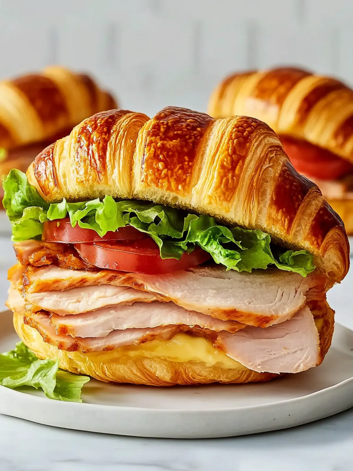 Classic Turkey Croissant Sandwich with Zesty Honey Mustard