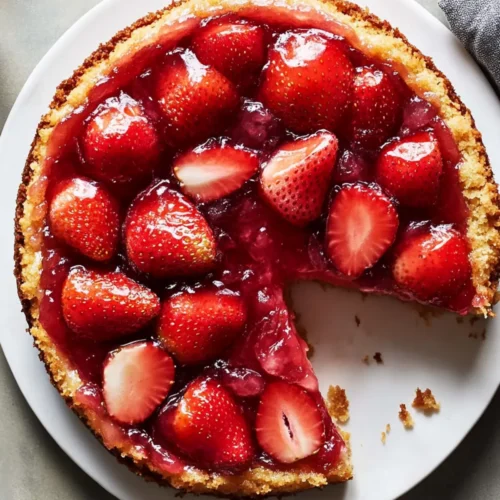 Strawberry Upside Down Skillet Cake