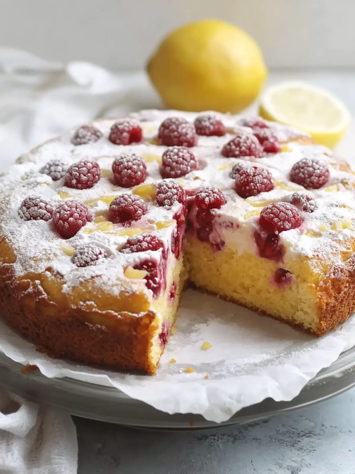 Lemon Raspberry Yogurt Cake