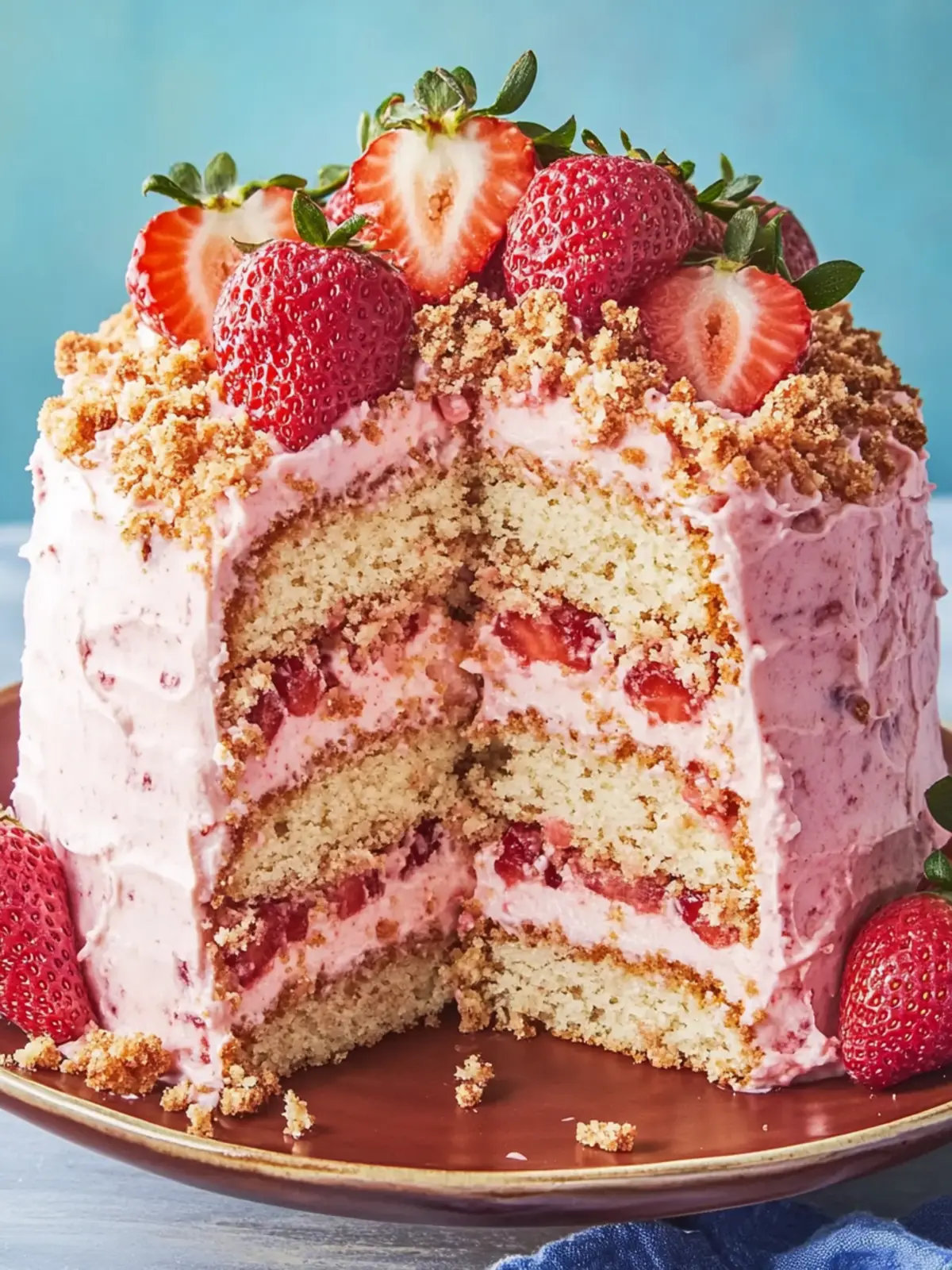 Strawberry Crunch Cake