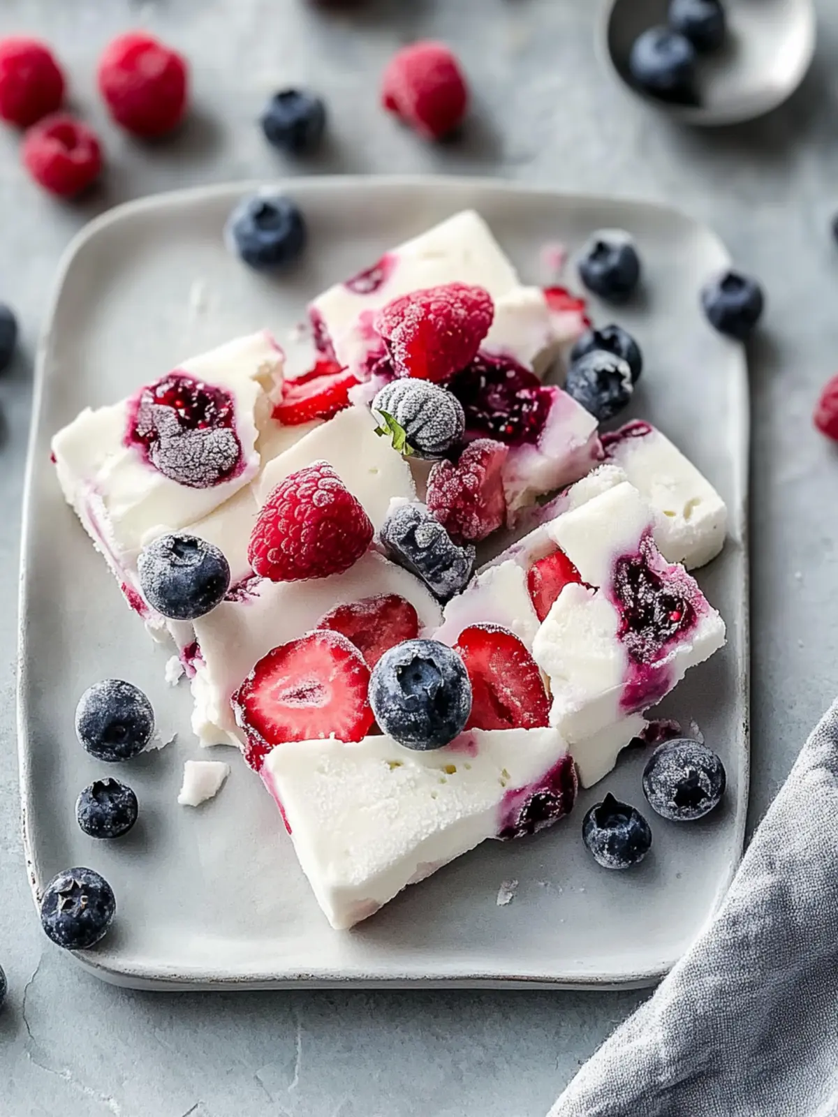Berry Frozen Yogurt Bark