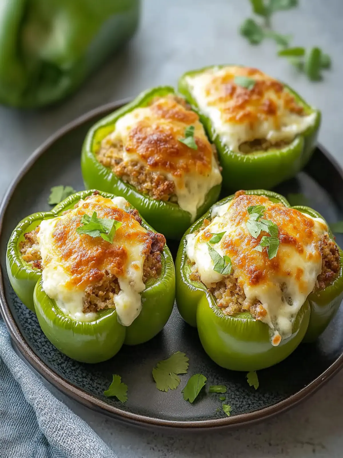 Easy Cream Cheese Stuffed Bell Peppers